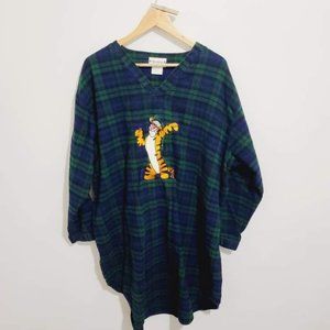 Disney Intimates Sleepwear Vintage Disneyland Tigger Flannel Plaid Nightgown Poshmark